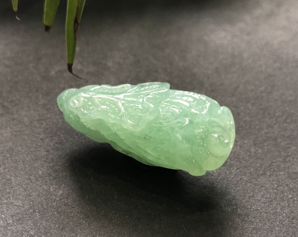 古玩玉器天然翡翠白菜掛件拍賣,當前價格2200元