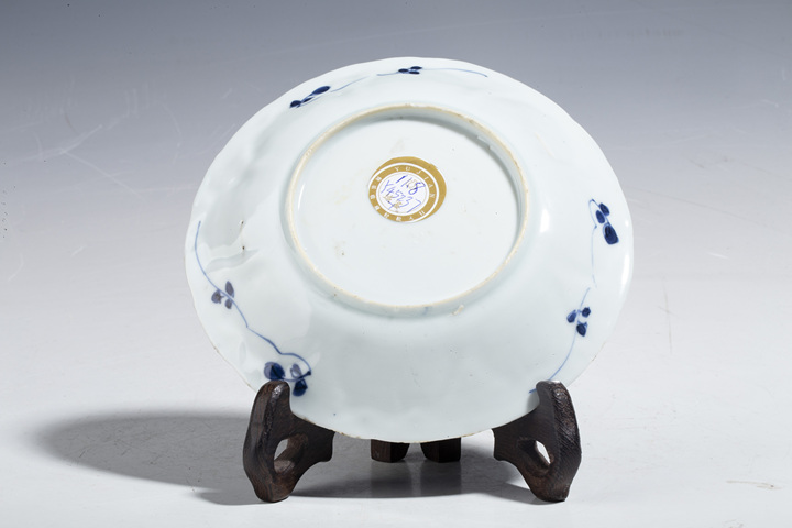 古玩陶瓷清康熙·青花花卉紋花口杯碟一套拍賣，當前價格2500元