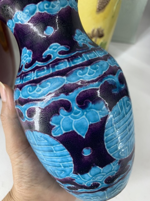 古玩陶瓷民國·琺華彩團壽紋羅漢瓶拍賣，當前價格899元