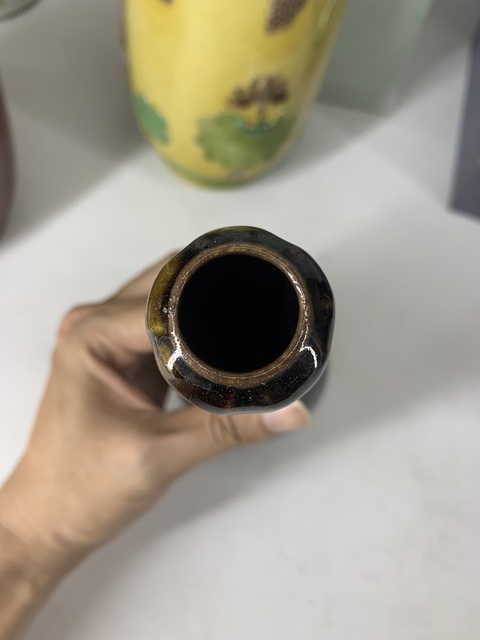 古玩陶瓷晚清民國 窯變釉蒜頭瓶拍賣,當前價格1380元