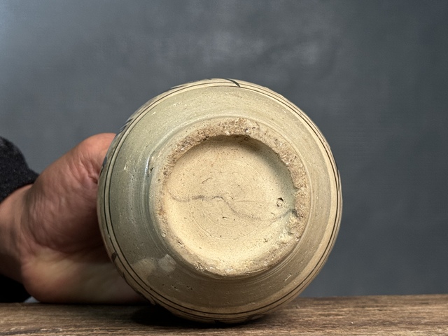 古玩陶瓷磁州窯白地黑花罐拍賣，當前價格3500元