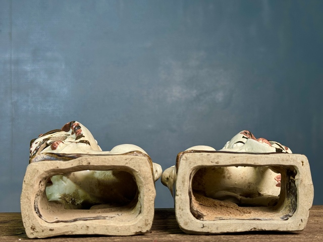 古玩陶瓷磁州窯白地黑花獅子擺件拍賣，當前價格2380元