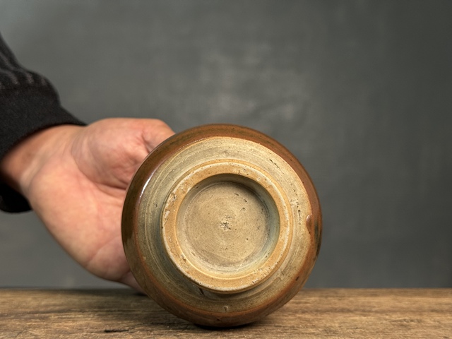 古玩陶瓷明代?紫金釉雞心罐拍賣,當前價格2200元