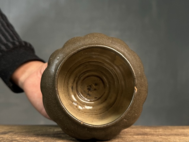 古玩陶瓷元代,耀州窯茶葉末釉瓜楞罐拍賣,當前價格5200元
