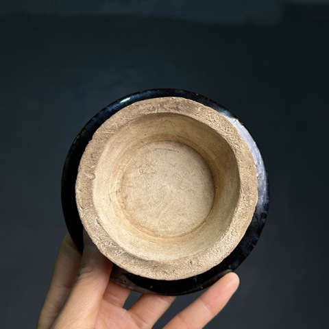 古玩陶瓷明代磁州窯黑釉油燈拍賣,當前價格886元