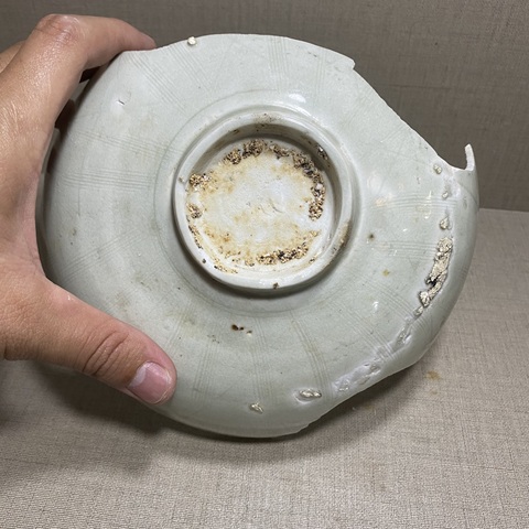 古玩陶瓷宋代湖田窯青白釉刻鹿紋標(biāo)本拍賣，當(dāng)前價(jià)格600元