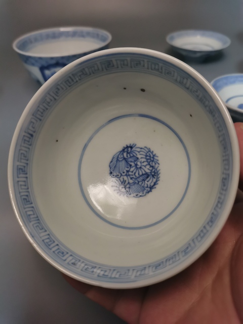 古玩陶瓷青花蓋碗（一對）拍賣，當前價格800元