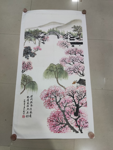 古玩字畫中美中書雙協名家馬大悲 山水花卉拍賣，當前價格288元