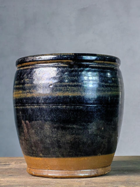 古玩陶瓷明代,磁州窯黑釉罐拍賣(mài),當(dāng)前價(jià)格588元