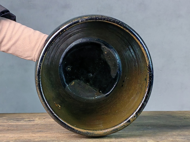 古玩陶瓷明代,磁州窯黑釉罐拍賣(mài),當(dāng)前價(jià)格588元