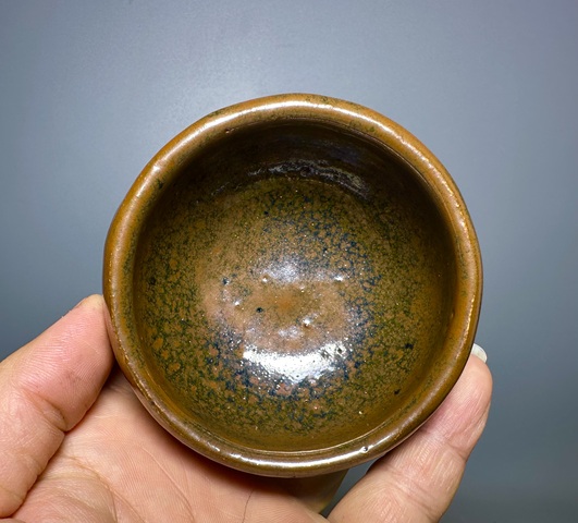 古玩陶瓷磁州窯窯變褐釉茶盞拍賣,當(dāng)前價(jià)格258元