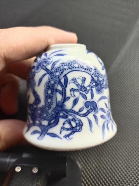 古玩陶瓷花間龍紋青花水盂拍賣,當前價格5500元