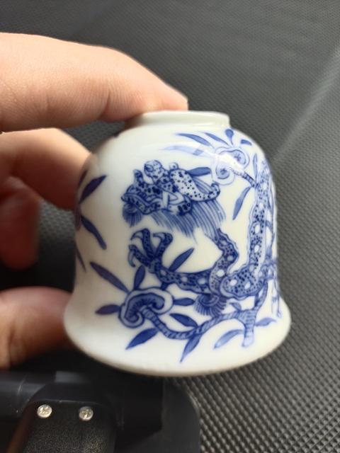 古玩陶瓷花間龍紋青花水盂拍賣,當前價格5500元