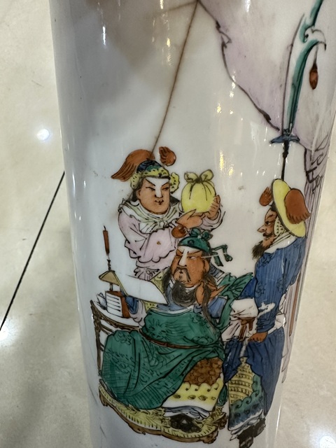 古玩陶瓷粉彩帽筒拍賣,當前價格3888元