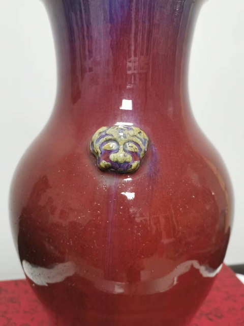 古玩陶瓷窯變紅釉瓶拍賣，當前價格18500元