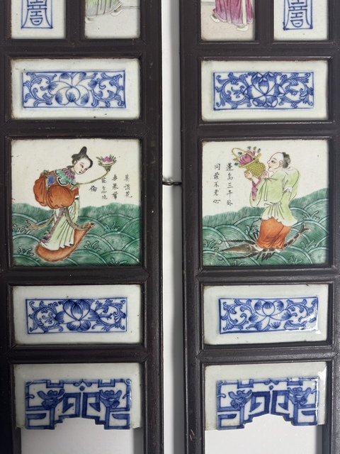 古玩陶瓷粉彩八仙人物瓷板拍賣(mài)，當(dāng)前價(jià)格12500元