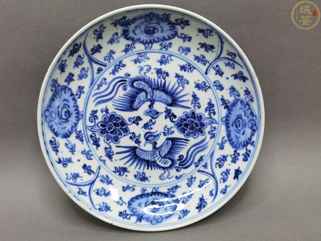 古玩陶瓷青花鳳紋盤拍賣，當前價格15000元