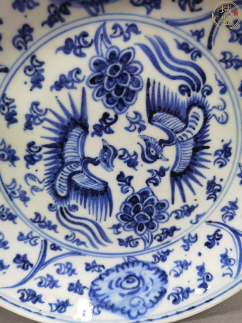 古玩陶瓷青花鳳紋盤拍賣，當前價格15000元