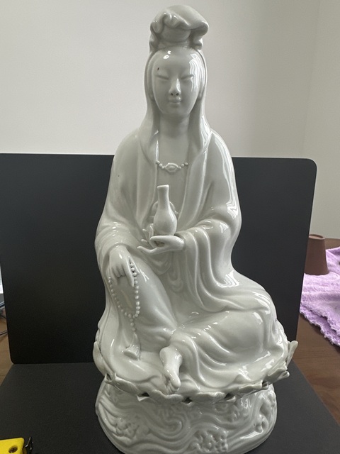 古玩陶瓷德化白瓷觀音造像拍賣，當前價格650元