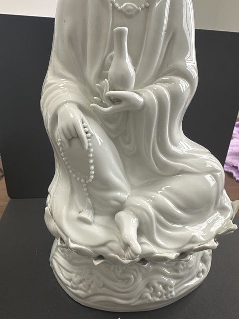 古玩陶瓷德化白瓷觀音造像拍賣，當前價格650元