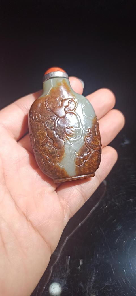古玩玉器收藏級清代和田玉雕“福祿萬代鼻煙壺”拍賣,當前價格35800元
