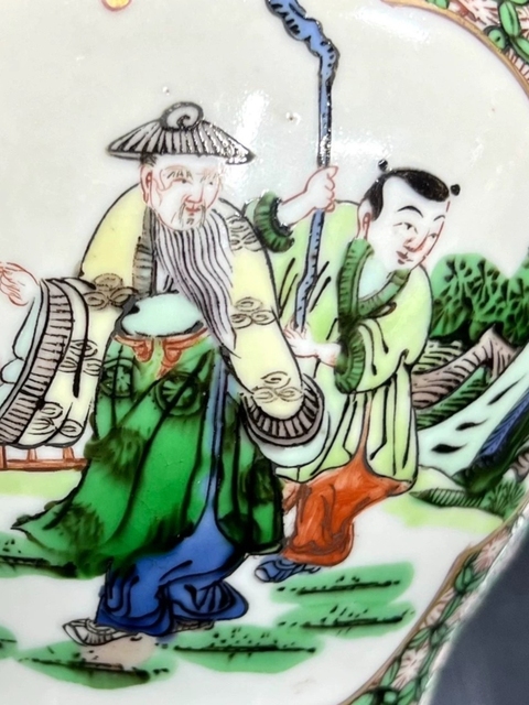 古玩陶瓷五彩開(kāi)窗人物故事尊真品鑒賞圖