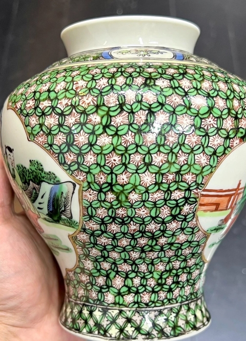 古玩陶瓷五彩開(kāi)窗人物故事尊真品鑒賞圖