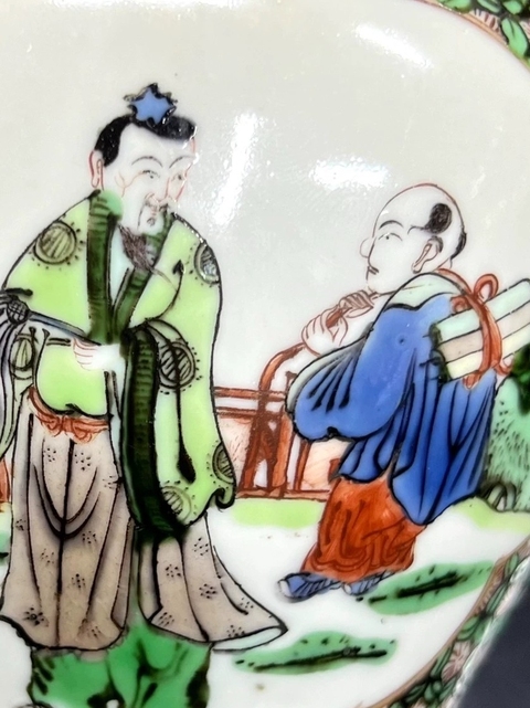 古玩陶瓷五彩開(kāi)窗人物故事尊真品鑒賞圖