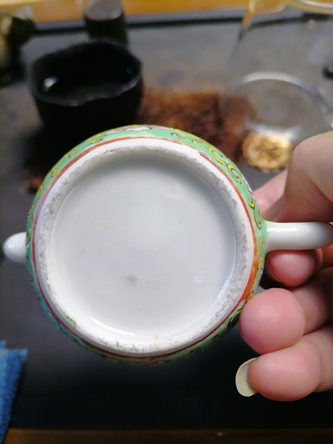 古玩陶瓷廣彩花鳥紋茶壺真品鑒賞圖