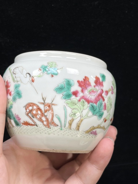 古玩陶瓷粉彩蓋缸真品鑒賞圖