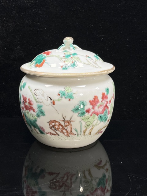 古玩陶瓷粉彩蓋缸真品鑒賞圖