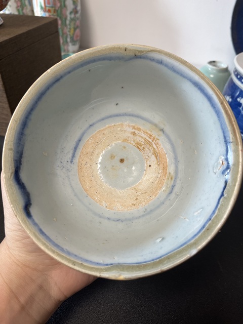 古玩陶瓷青花螺旋紋茶碗真品鑒賞圖