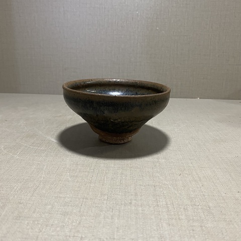 古玩陶瓷南宋窯變釉黑釉兔毫束口盞拍賣,當前價格3500元