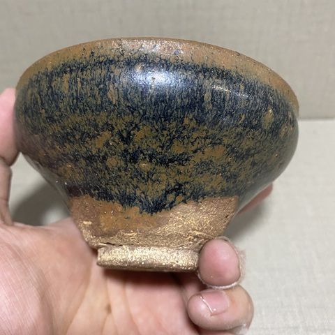 古玩陶瓷南宋窯變釉黑釉兔毫束口盞拍賣,當前價格3500元