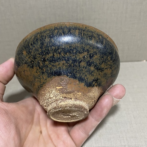 古玩陶瓷南宋窯變釉黑釉兔毫束口盞拍賣,當前價格3500元