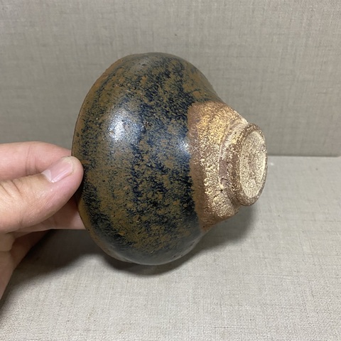 古玩陶瓷南宋窯變釉黑釉兔毫束口盞拍賣,當前價格3500元
