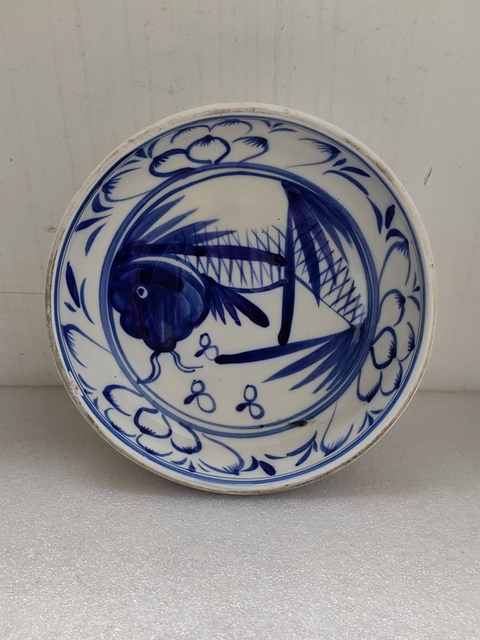 古玩陶瓷青花魚藻紋淺盤拍賣，當(dāng)前價(jià)格998元