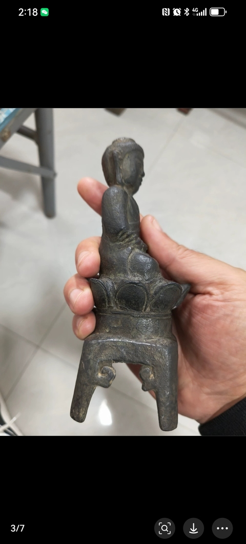 古玩銅器明代板凳佛造像拍賣，當(dāng)前價(jià)格5800元