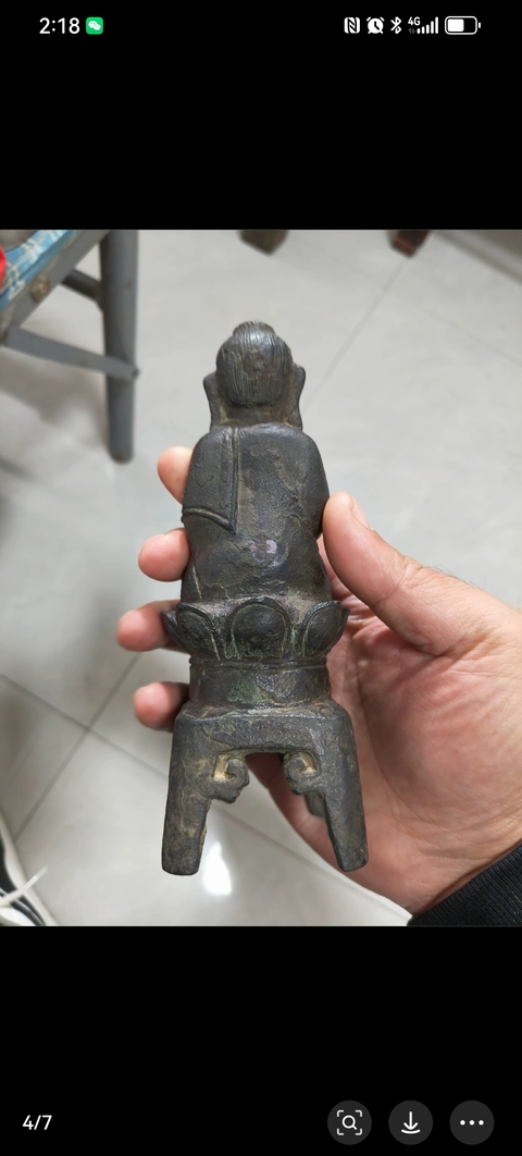 古玩銅器明代板凳佛造像拍賣，當(dāng)前價(jià)格5800元