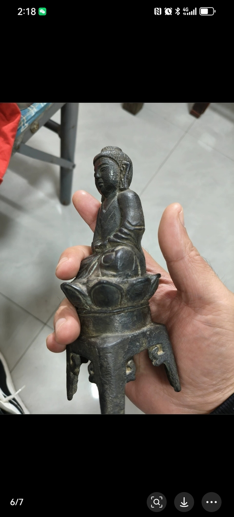 古玩銅器明代板凳佛造像拍賣，當(dāng)前價(jià)格5800元