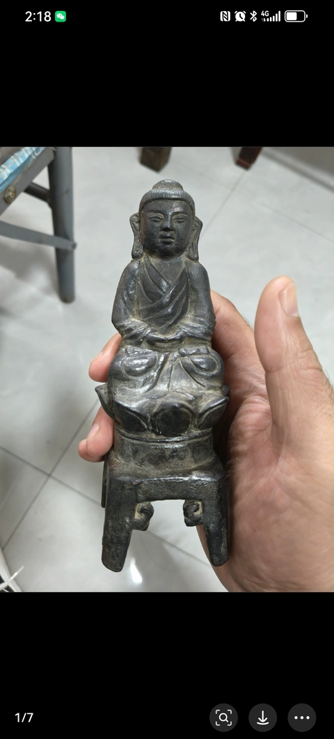 古玩銅器明代板凳佛造像拍賣，當(dāng)前價(jià)格5800元