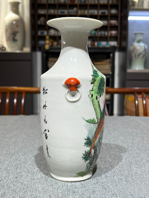 古玩陶瓷民國粉彩花鳥瓶拍賣，當前價格999元