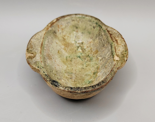 古玩陶瓷漢代綠釉羽觴杯拍賣，當前價格1300元