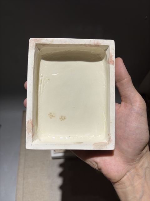 古玩陶瓷民國楓溪窯青花山水人物印盒拍賣，當前價格2200元