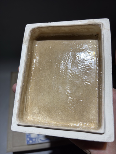 古玩陶瓷民國楓溪窯青花山水人物印盒拍賣，當前價格2200元