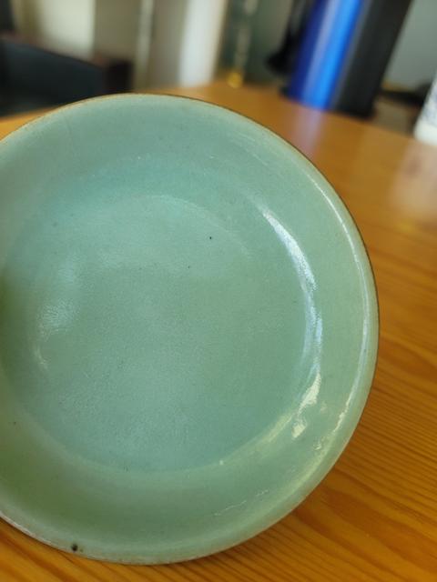 古玩陶瓷豆青釉盤拍賣，當前價格200元