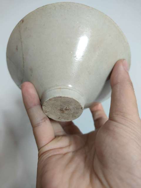 古玩陶瓷南宋湖田青白釉刻花斗笠盞拍賣，當前價格399元
