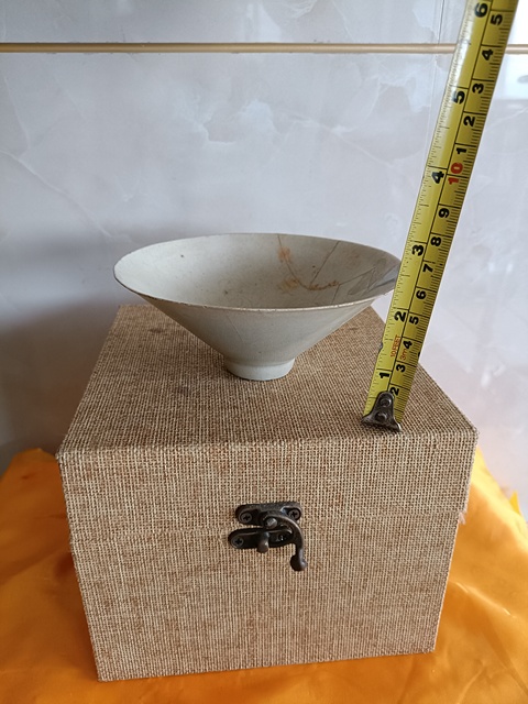 古玩陶瓷南宋湖田青白釉刻花斗笠盞拍賣，當前價格399元