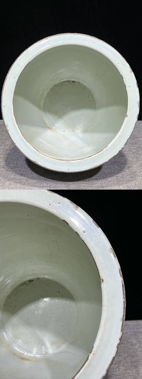 古玩陶瓷晚清五彩仕女人物紋卷缸拍賣，當前價格12500元