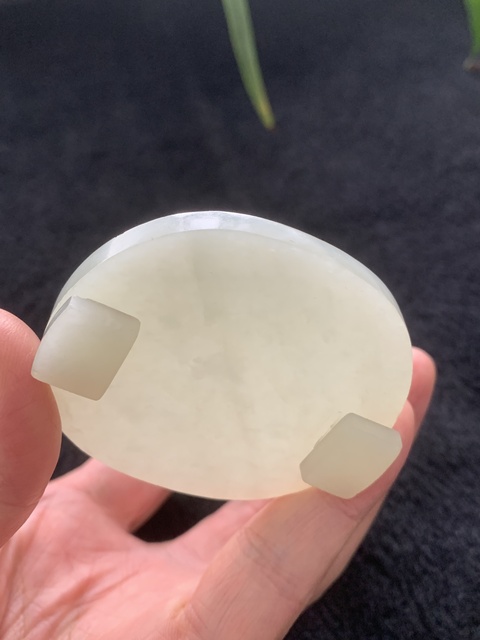 古玩玉器清代和田玉雕“鳳鳴在竹”帶扣拍賣，當前價格9900元